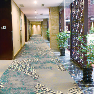 Banquet Hall Wool Nylon Woven Axminster Carpet With CRI