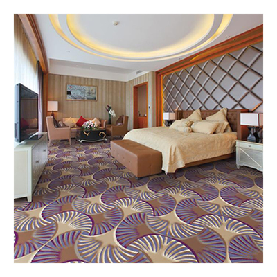 Purple Series With Flower And Circle Fan Elements Wilton Woven Carpet