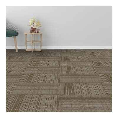 Plaid And Stripe Element Nylon Carpet Tiles With PVC Backing For School