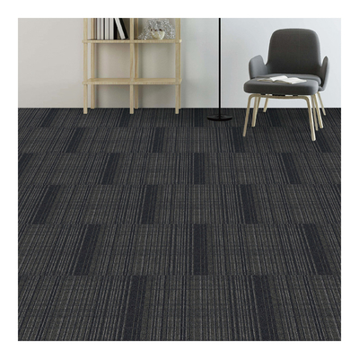 Plaid And Stripe Element Nylon Carpet Tiles With PVC Backing For School