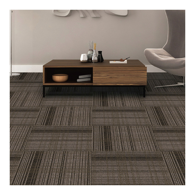 Plaid And Stripe Element Nylon Carpet Tiles With PVC Backing For School